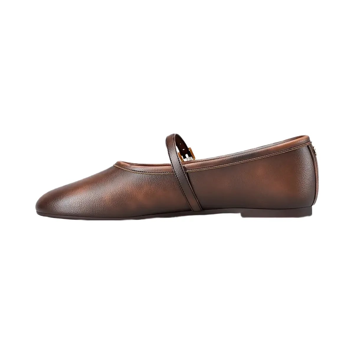 Michael Kors Phoebe Burnished Ballet Flat Chocolate - HypeFly India View 3