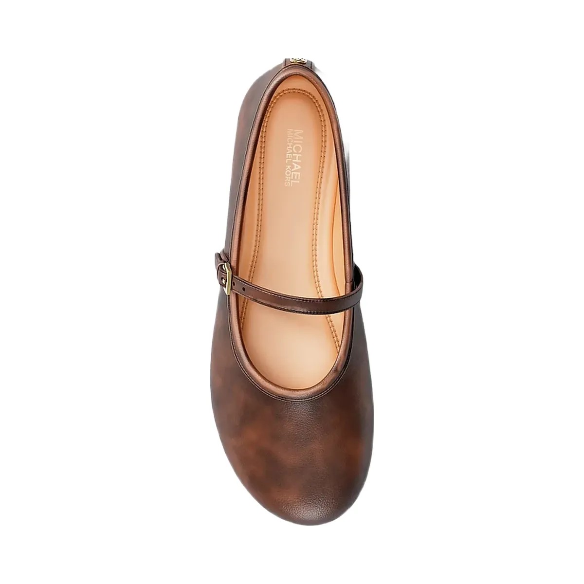 Michael Kors Phoebe Burnished Ballet Flat Chocolate - HypeFly India View 5