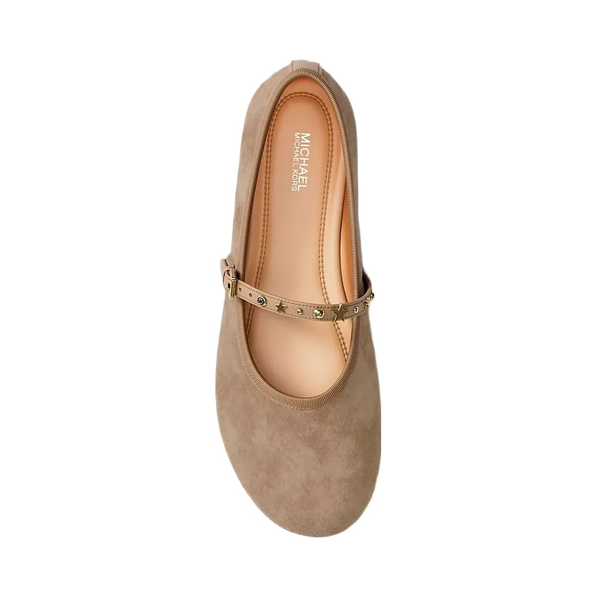 Michael Kors Phoebe Embellished Leather Ballet Flat Camel - HypeFly India View 5