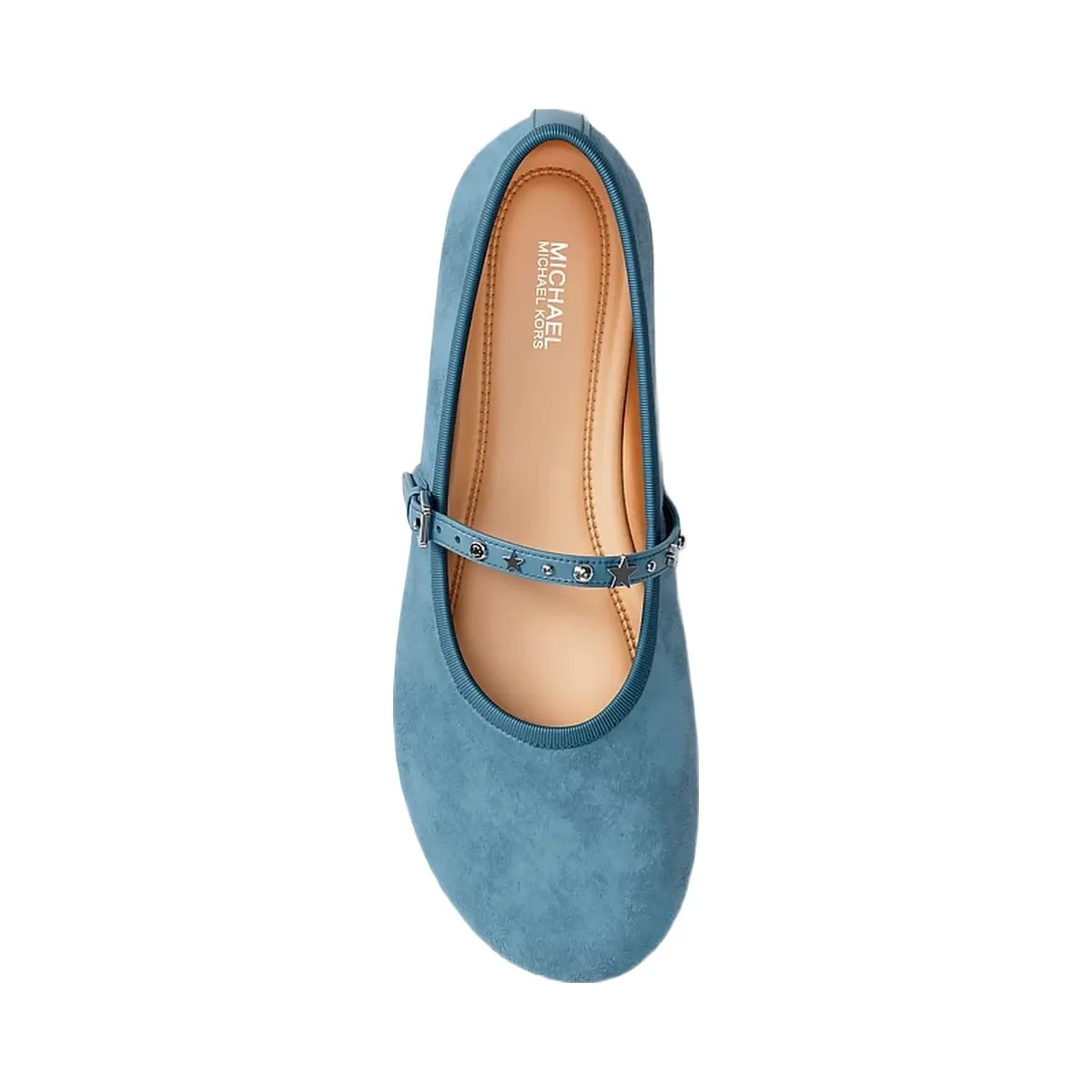 Michael Kors Phoebe Embellished Leather Ballet Flat Denim - HypeFly India View 5