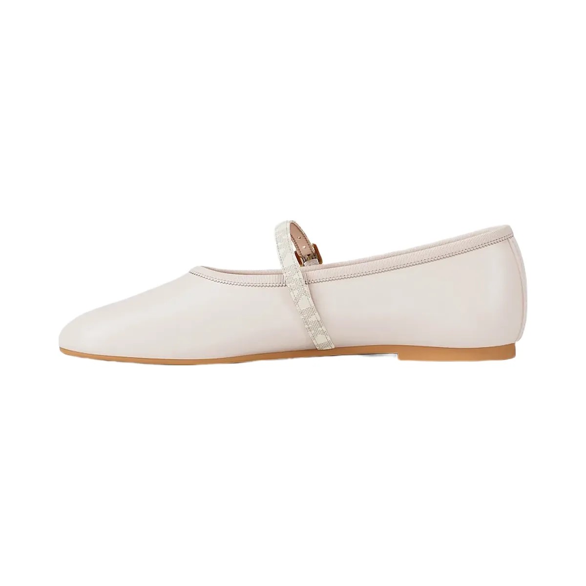 Michael Kors Phoebe Signature Logo Trim Ballet Flat Lt Cream - HypeFly India View 3