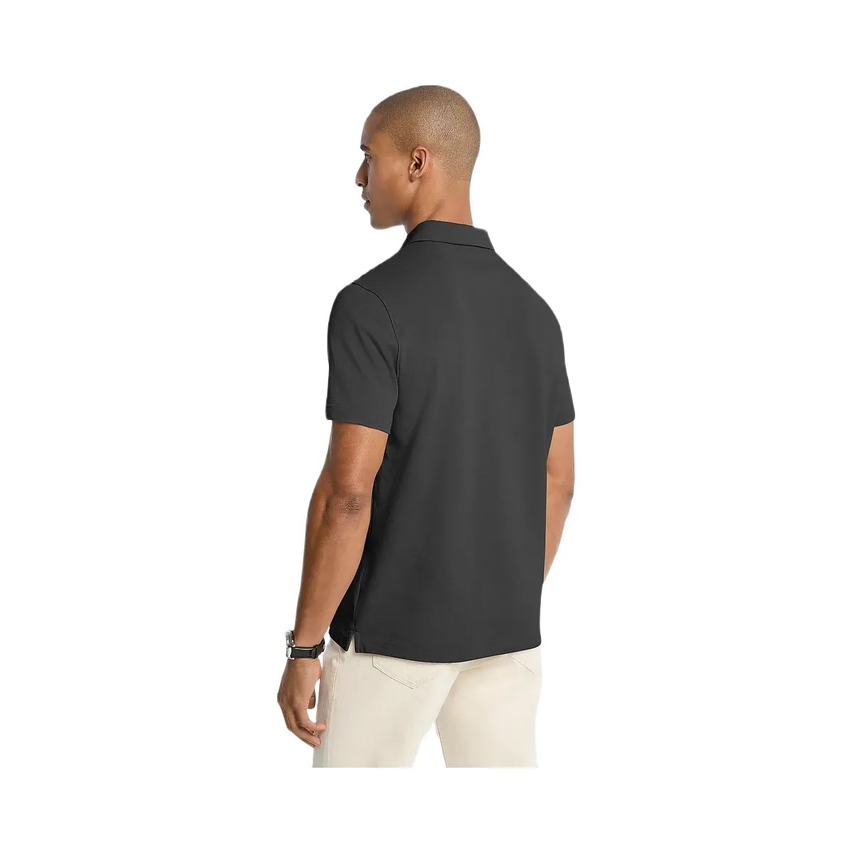 Michael Kors Pima Cotton Piqué Polo Shirt Black - HypeFly India View 2