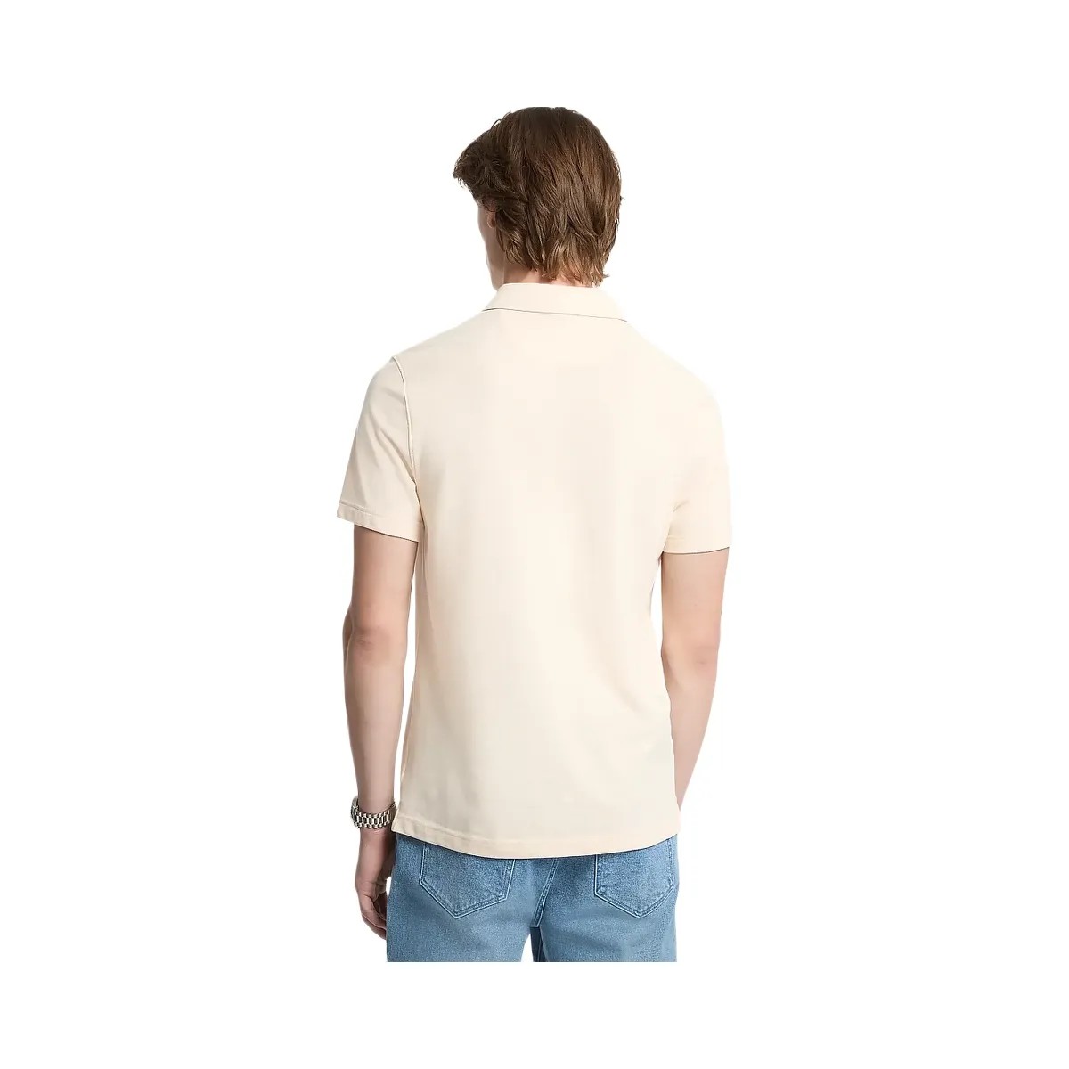 Michael Kors Pima Cotton Piqué Polo Shirt Lt Cream - HypeFly India View 2