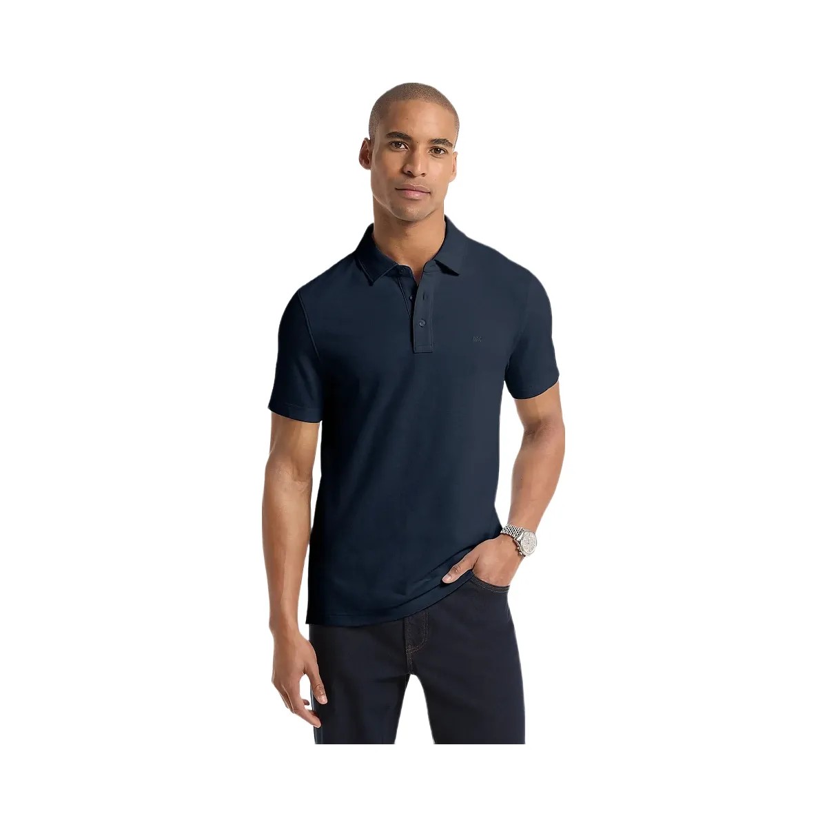 Michael Kors Pima Cotton Piqué Polo Shirt Midnight - HypeFly India View 1