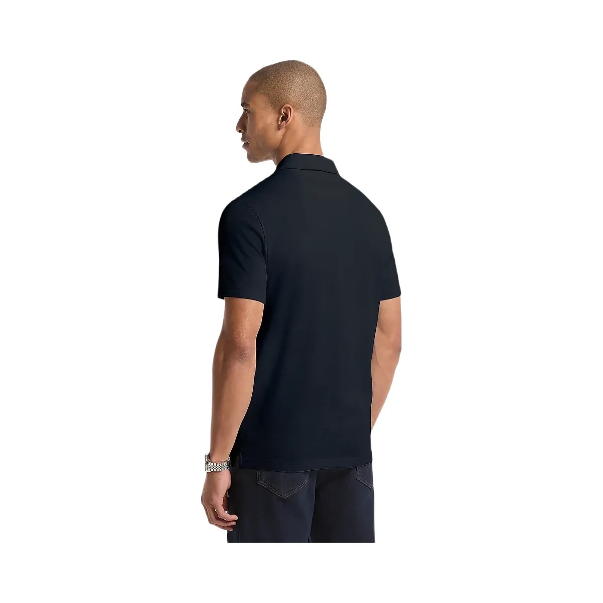 Michael Kors Pima Cotton Piqué Polo Shirt Midnight - HypeFly India View 2