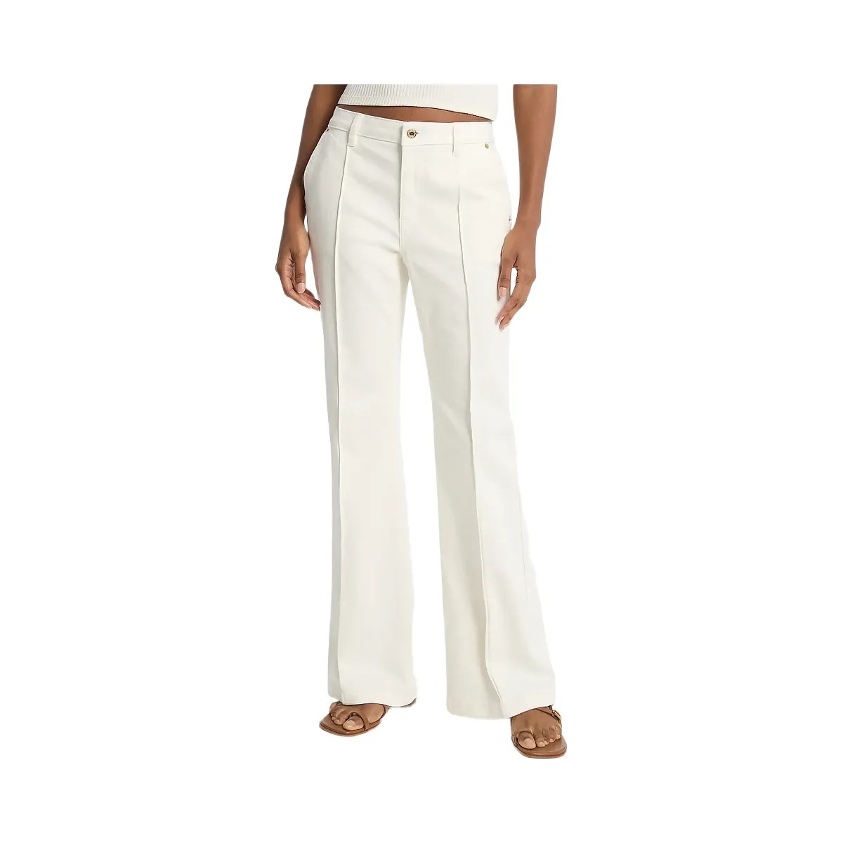 Michael Kors Pintuck Bootcut Stretch Denim Jeans Bone - HypeFly India View 1