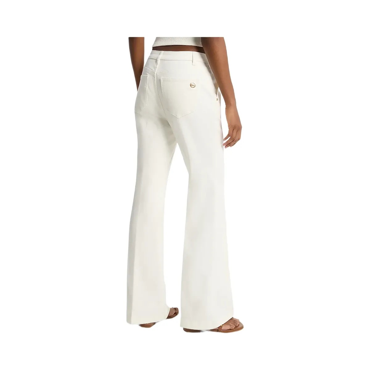 Michael Kors Pintuck Bootcut Stretch Denim Jeans Bone - HypeFly India View 2