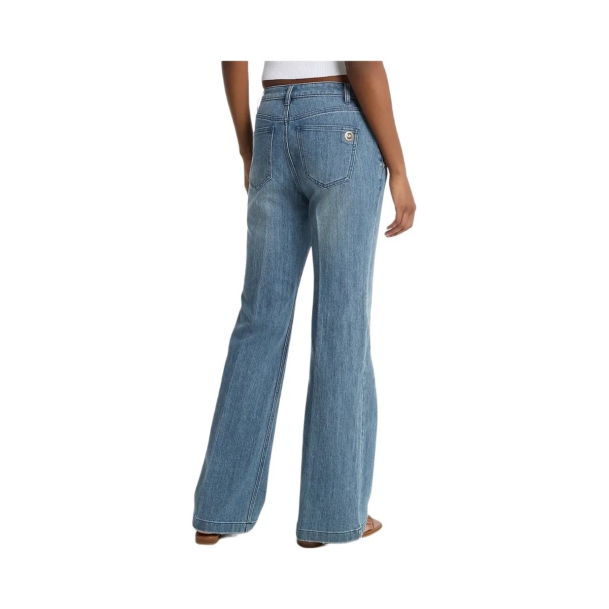 Michael Kors Pintuck Bootcut Stretch Denim Jeans Dusk Blue Wash - HypeFly India View 2