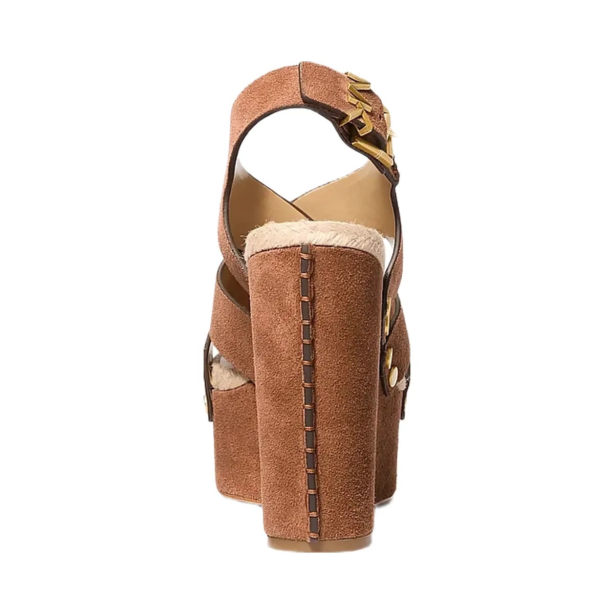 Michael Kors Raven Studded Suede Wedge Sandal Luggage - HypeFly India View 3