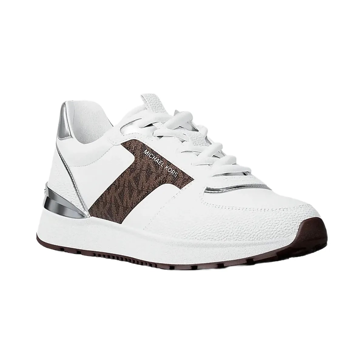 Michael Kors Remy Mixed-Media Trainer Op Wht/Brown - HypeFly India View 1