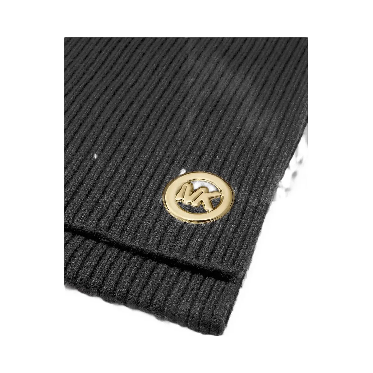 Michael Kors Ribbed Wool Scarf Black - HypeFly India View 2