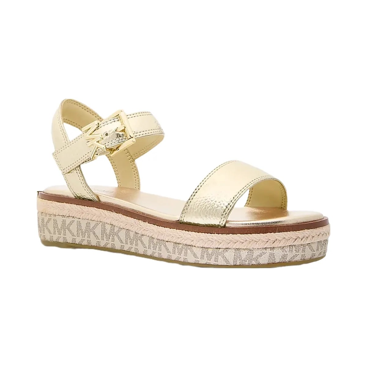 Michael Kors Richie Metallic Platform Espadrille Sandal Pale Gold - HypeFly India View 1