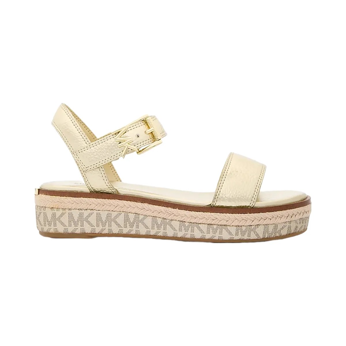 Michael Kors Richie Metallic Platform Espadrille Sandal Pale Gold - HypeFly India View 2