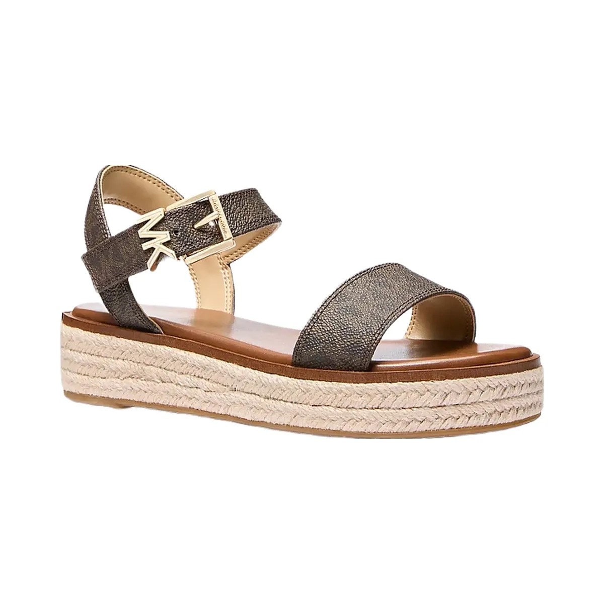 Michael Kors Richie Signature Logo Platform Espadrille Sandal Brown - HypeFly India View 1