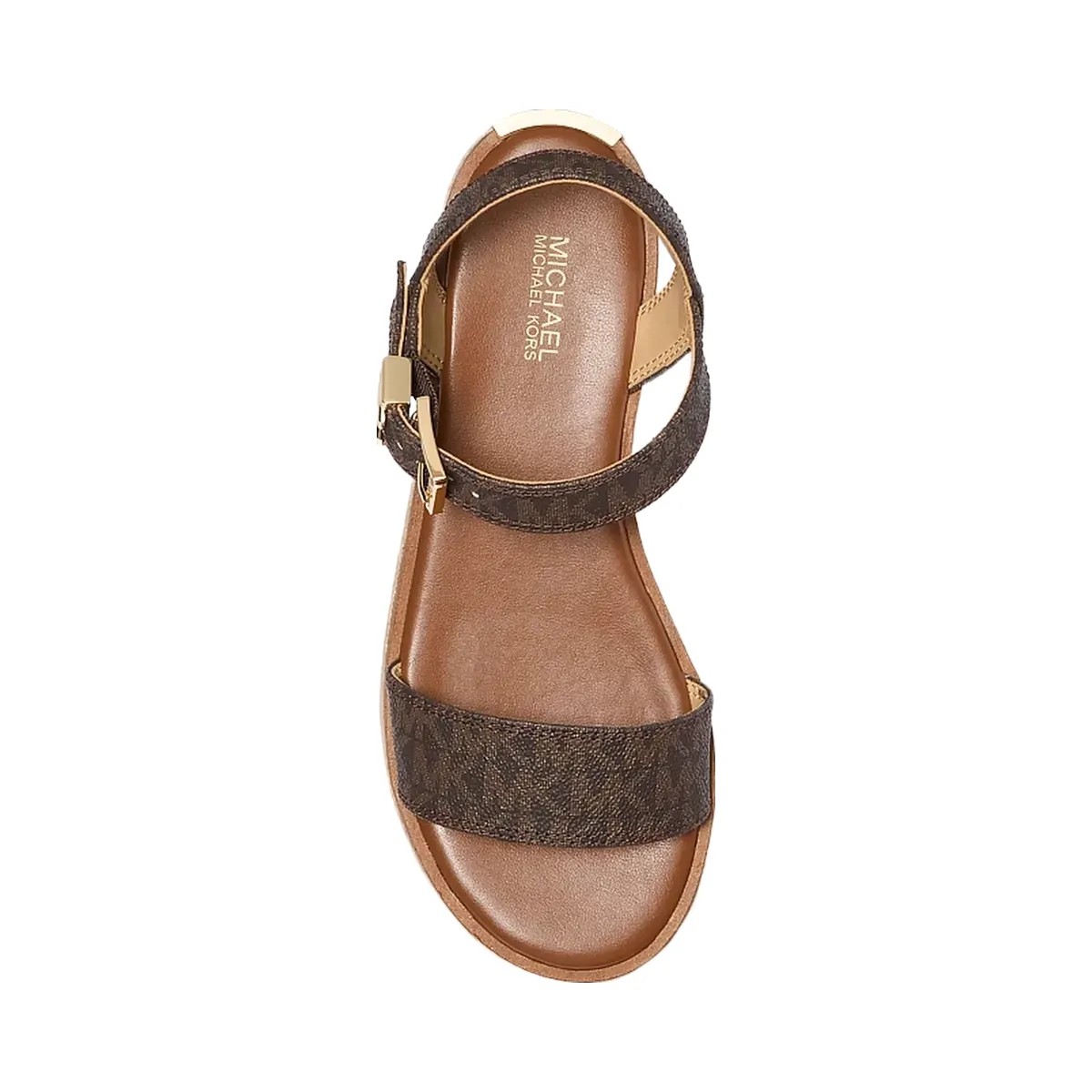 Michael Kors Richie Signature Logo Platform Espadrille Sandal Brown - HypeFly India View 4
