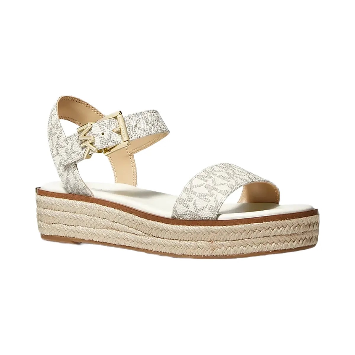 Michael Kors Richie Signature Logo Platform Espadrille Sandal Vanilla - HypeFly India View 1