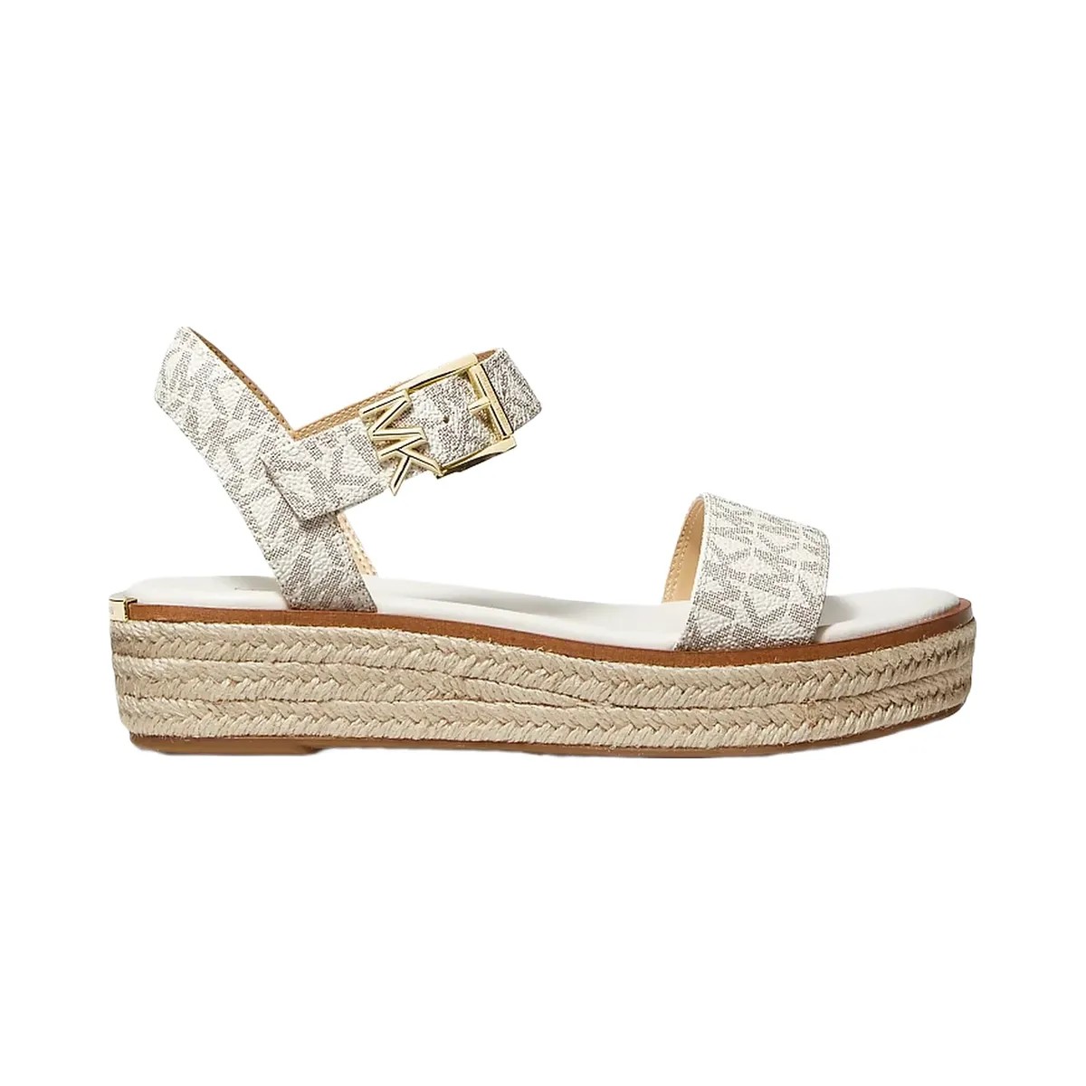 Michael Kors Richie Signature Logo Platform Espadrille Sandal Vanilla - HypeFly India View 2