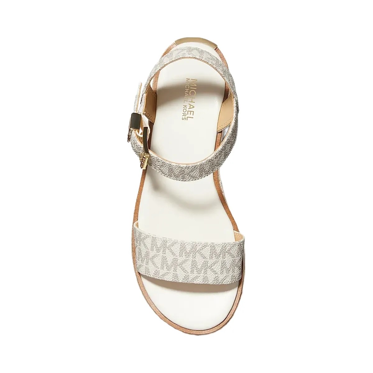 Michael Kors Richie Signature Logo Platform Espadrille Sandal Vanilla - HypeFly India View 4