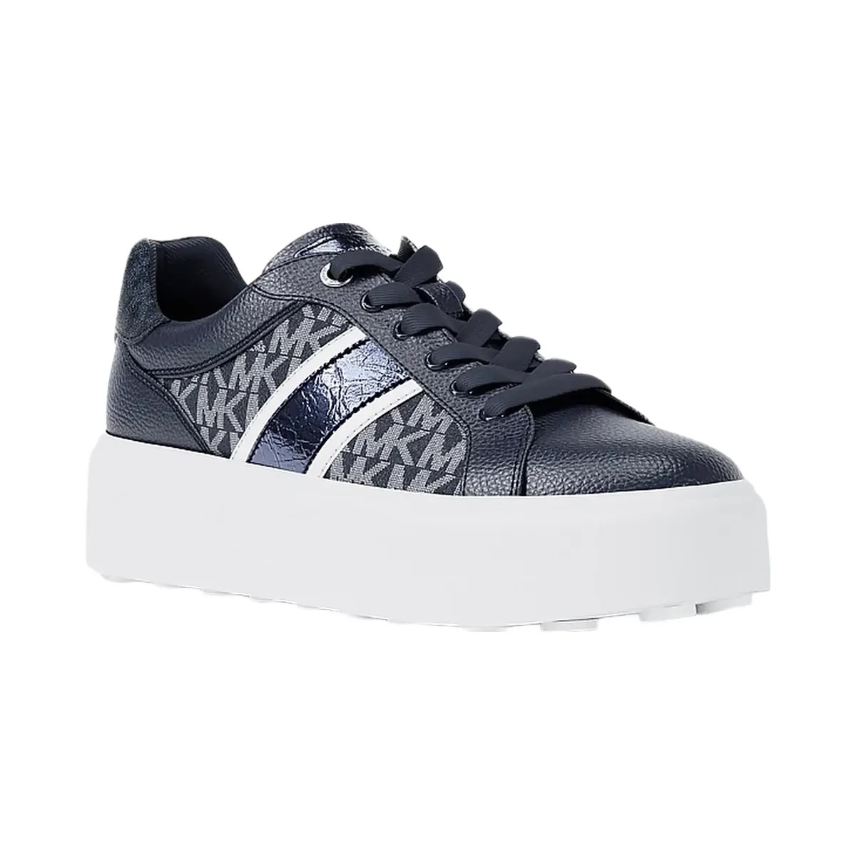 Michael Kors Romey Signature Logo Stripe Platform Sneaker Navy - HypeFly India View 1