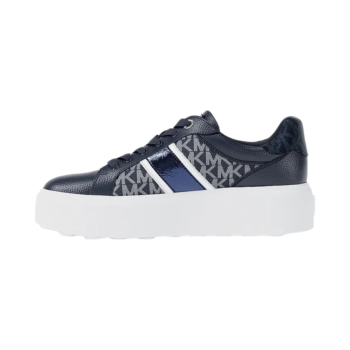 Michael Kors Romey Signature Logo Stripe Platform Sneaker Navy - HypeFly India View 3