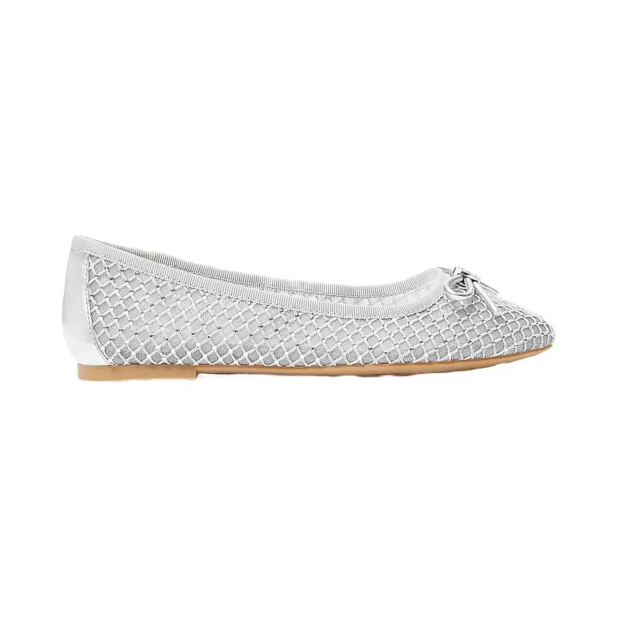 Michael Kors Savannah Embellished Mesh Ballet Flat Silver - HypeFly India View 2