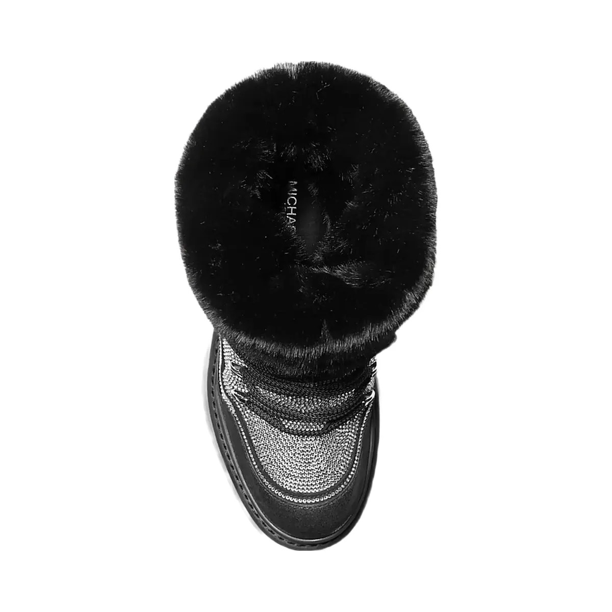 Michael Kors Shiloh Embellished Mixed-Media Boot Black - HypeFly India View 4