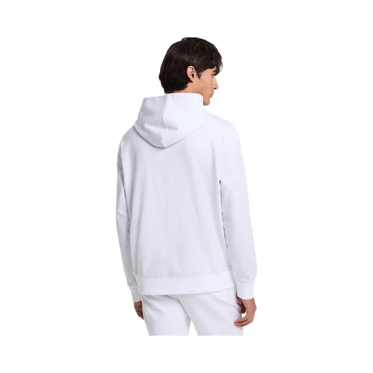Michael Kors Signature Logo Cotton Blend Hoodie White - HypeFly India View 2