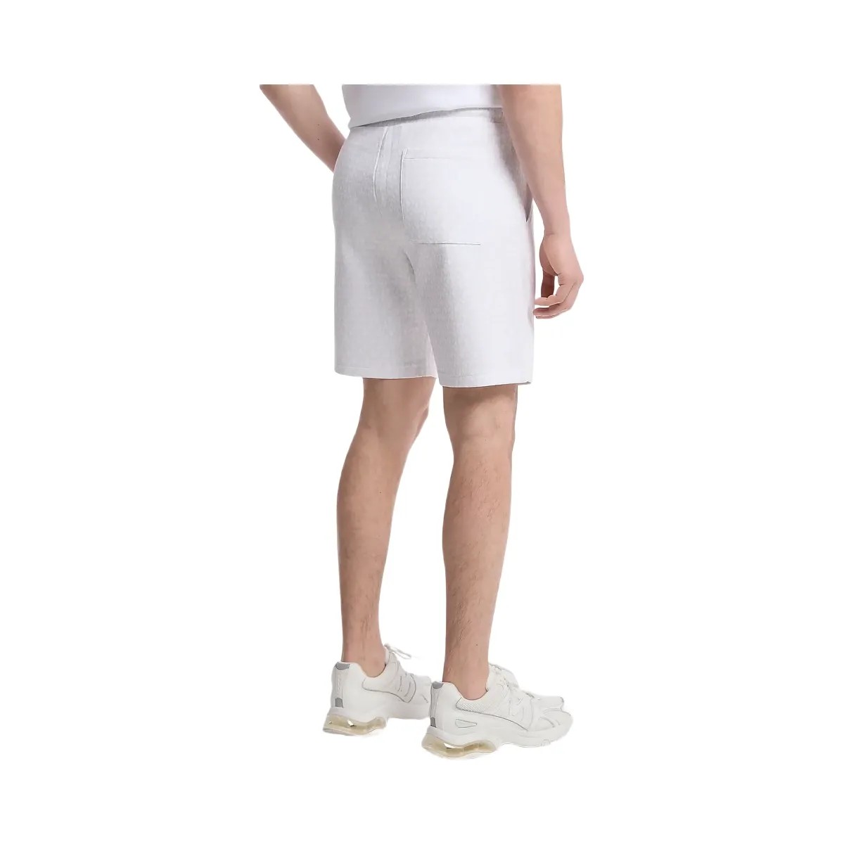 Michael Kors Signature Logo Cotton Blend Shorts White - HypeFly India View 2