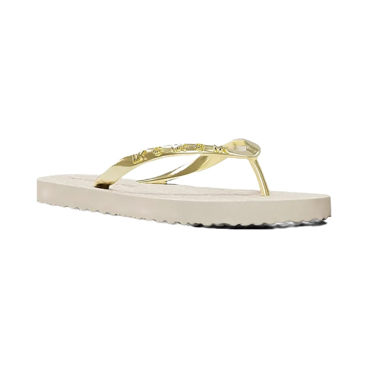 Michael Kors Signature Logo Flip Flops Vanilla - HypeFly India View 1