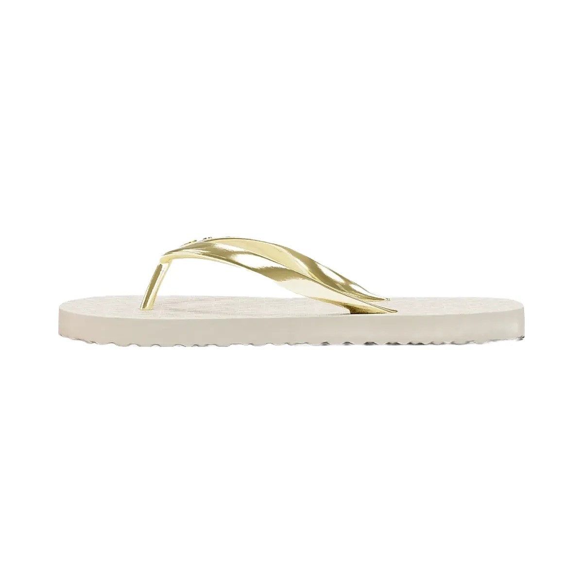Michael Kors Signature Logo Flip Flops Vanilla - HypeFly India View 3