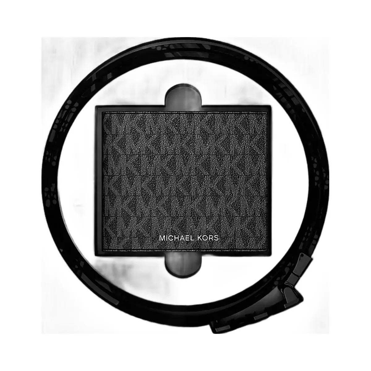 Michael Kors Signature Logo Wallet and Belt Gift Set Black - HypeFly India View 4