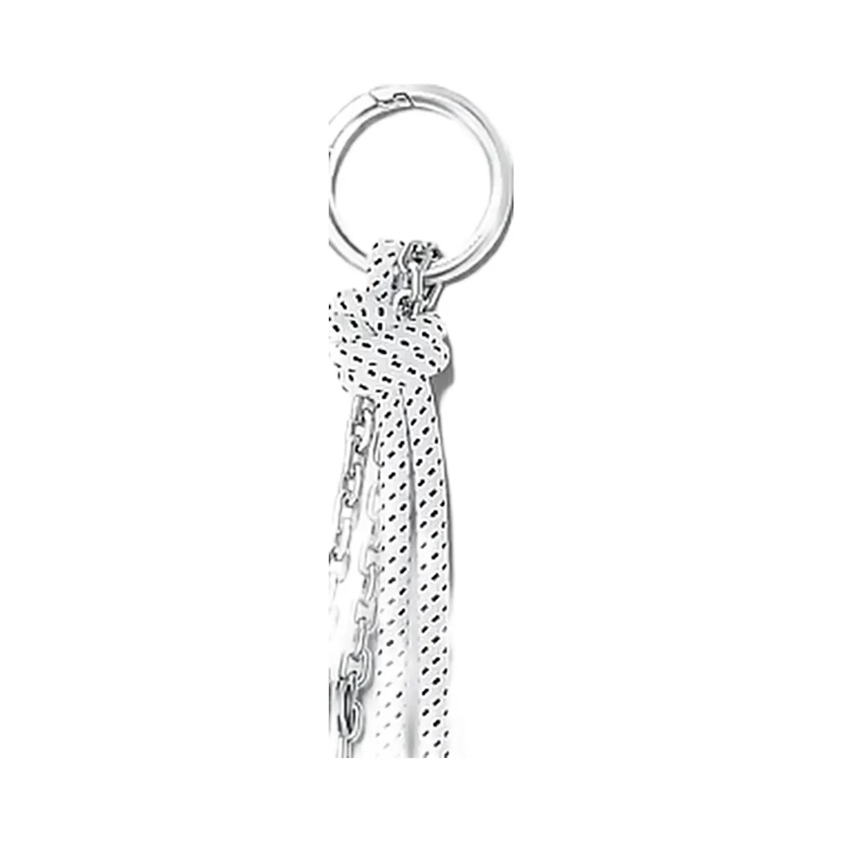 Michael Kors Silver-Tone and Speckled Cord Bag Charm Optic White - HypeFly India View 3