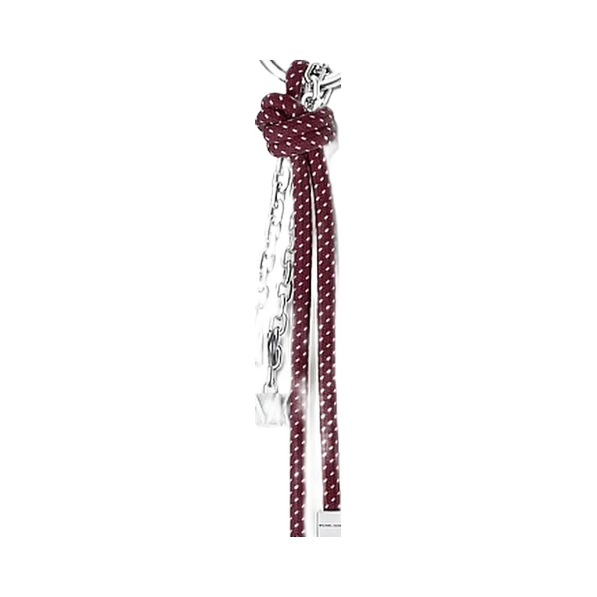 Michael Kors Silver-Tone and Speckled Cord Bag Charm Oxblood - HypeFly India View 3