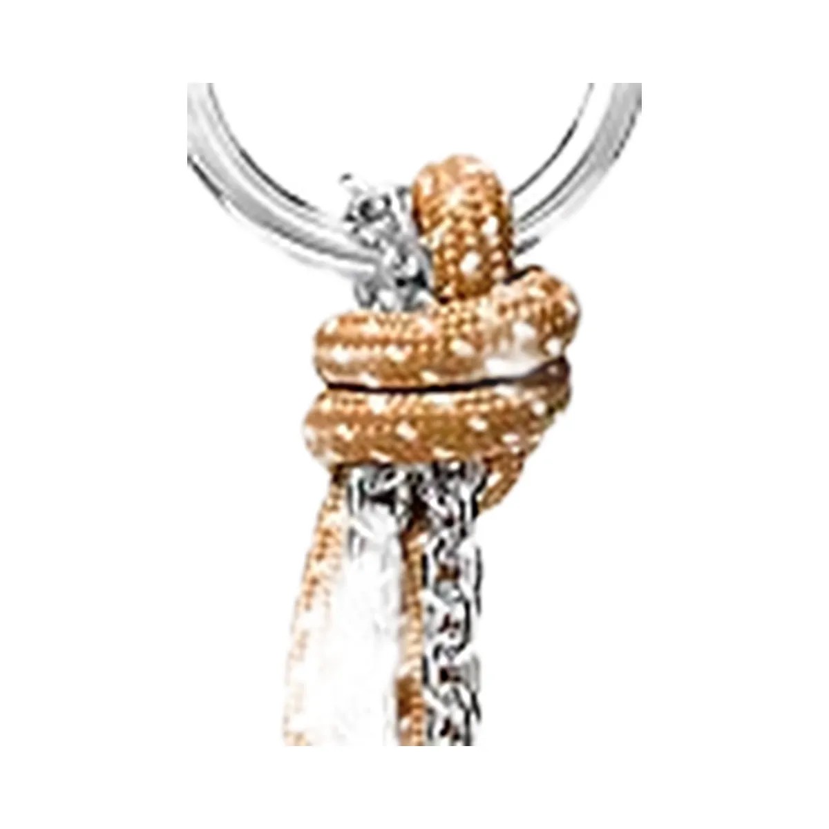 Michael Kors Silver-Tone and Speckled Cord Bag Charm Peanut - HypeFly India View 1