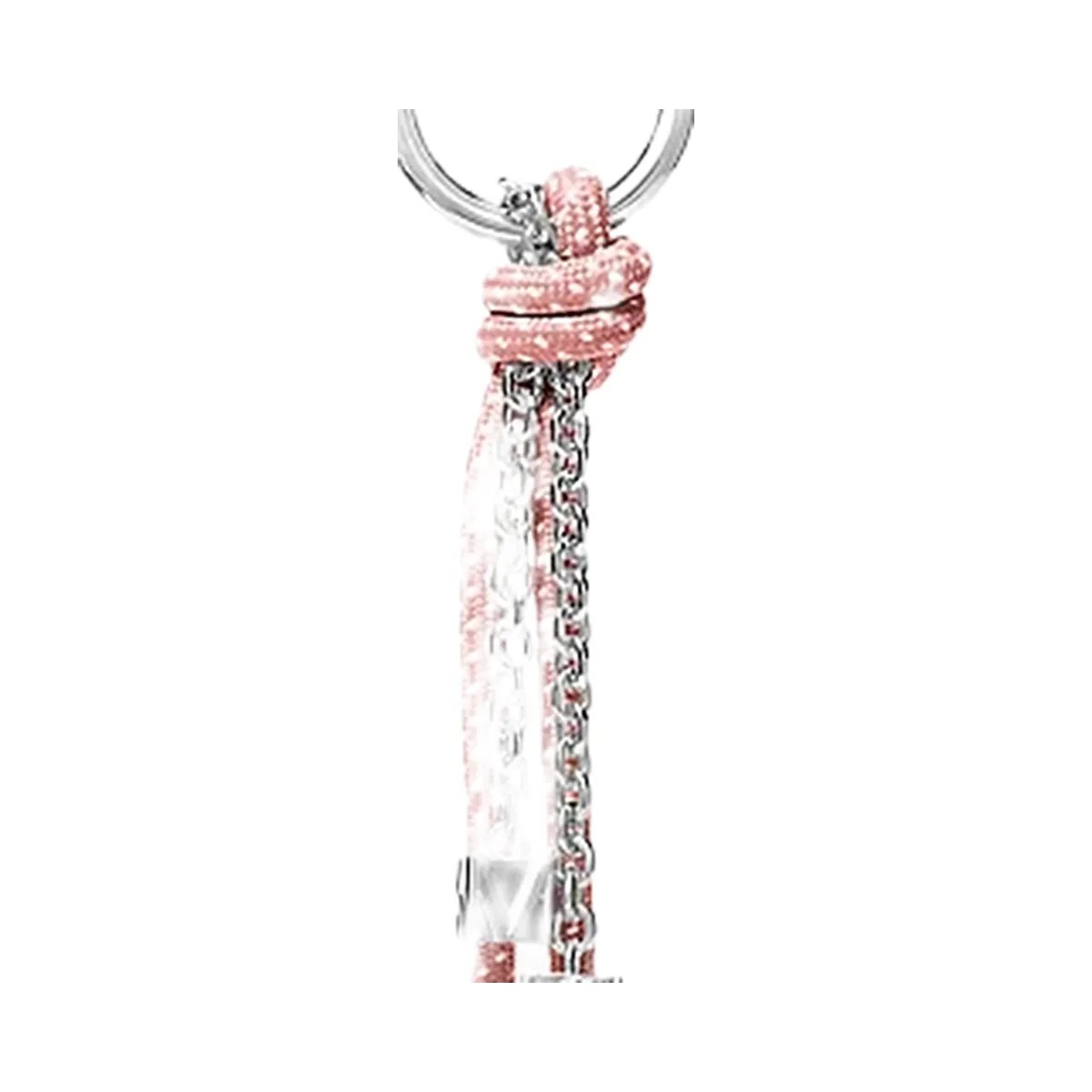 Michael Kors Silver-Tone and Speckled Cord Bag Charm Smokey Rose - HypeFly India View 1