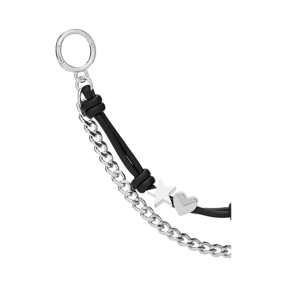 Michael Kors Silver-Tone Charm and Chain Bag Charm Black - HypeFly India View 2