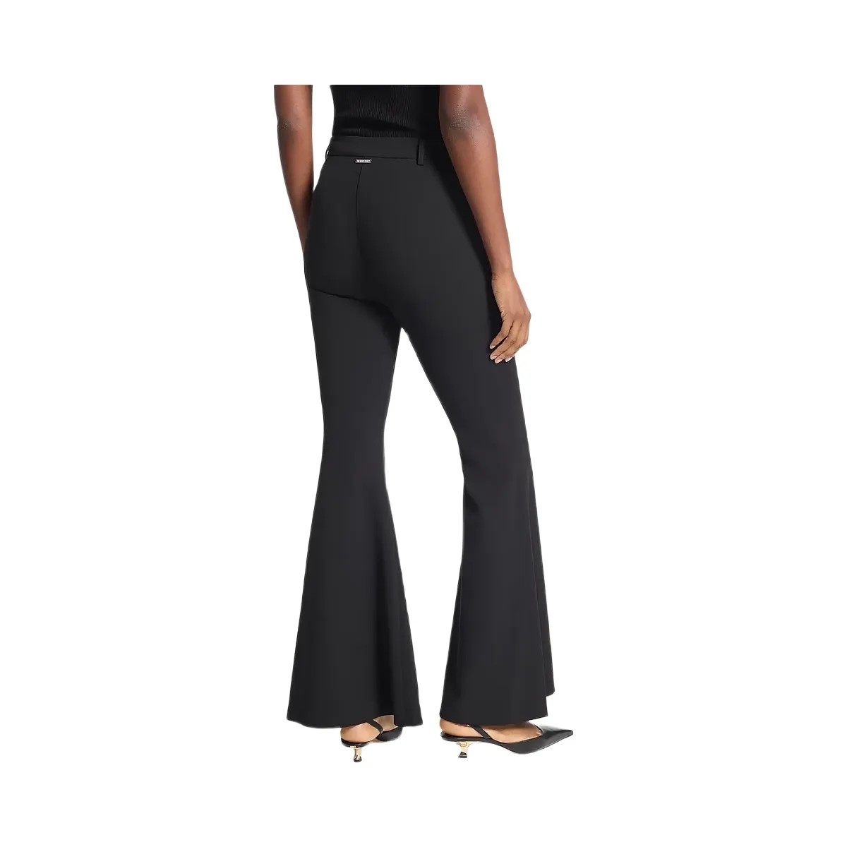 Michael Kors Stretch Crepe Flared Pant Black - HypeFly India View 2