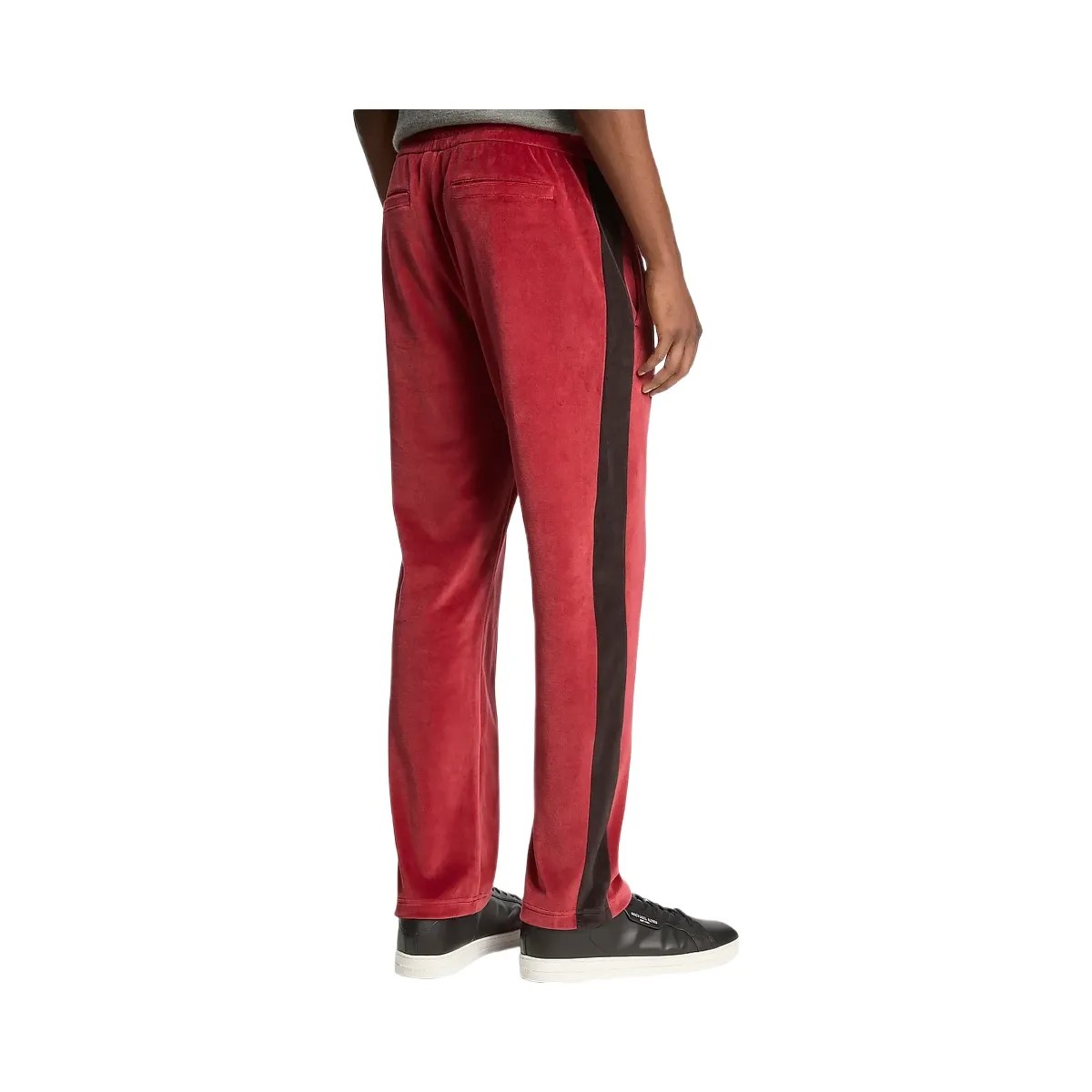 Michael Kors Stripe Velour Joggers Cherry - HypeFly India View 2