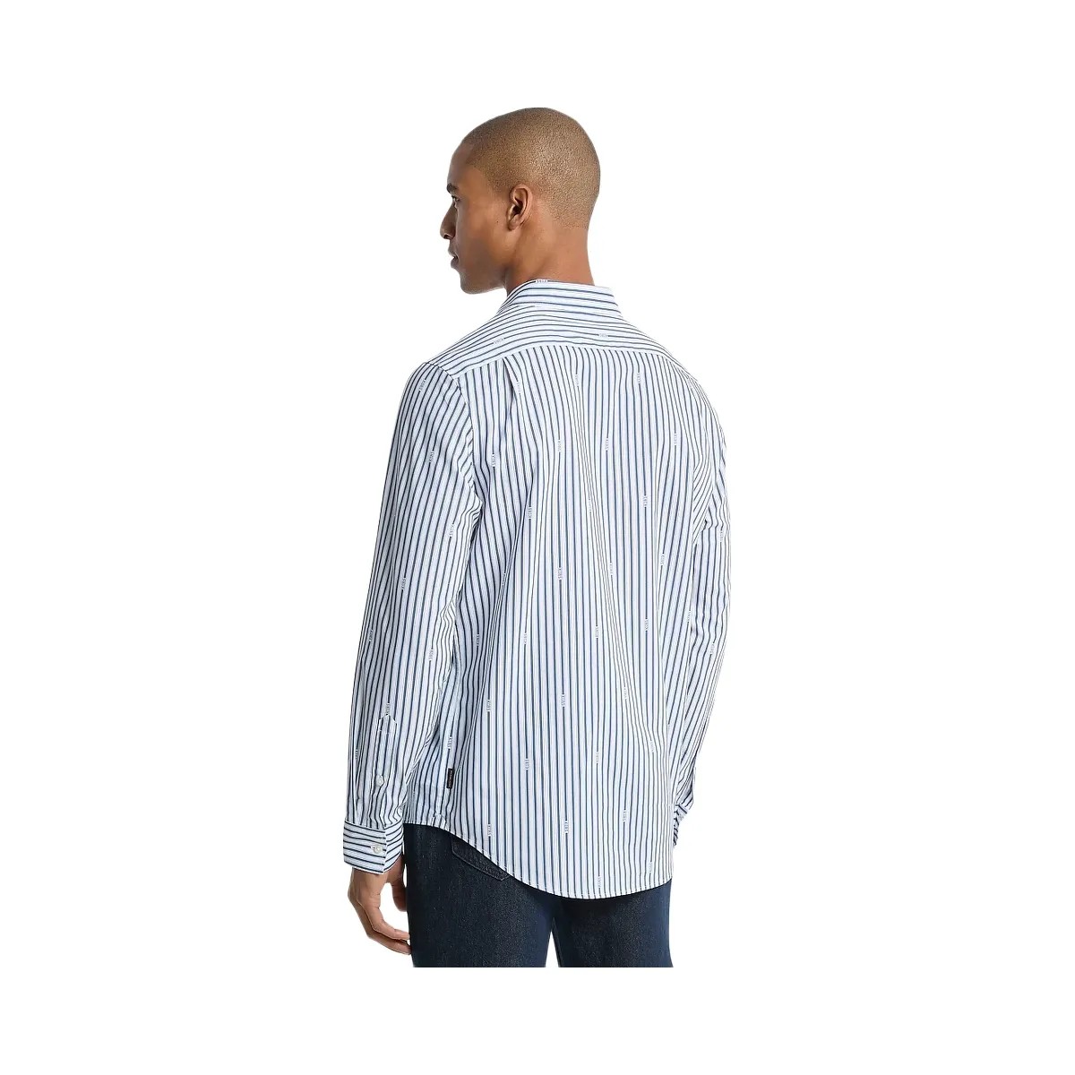 Michael Kors Striped Cotton Blend Shirt Denim - HypeFly India View 2