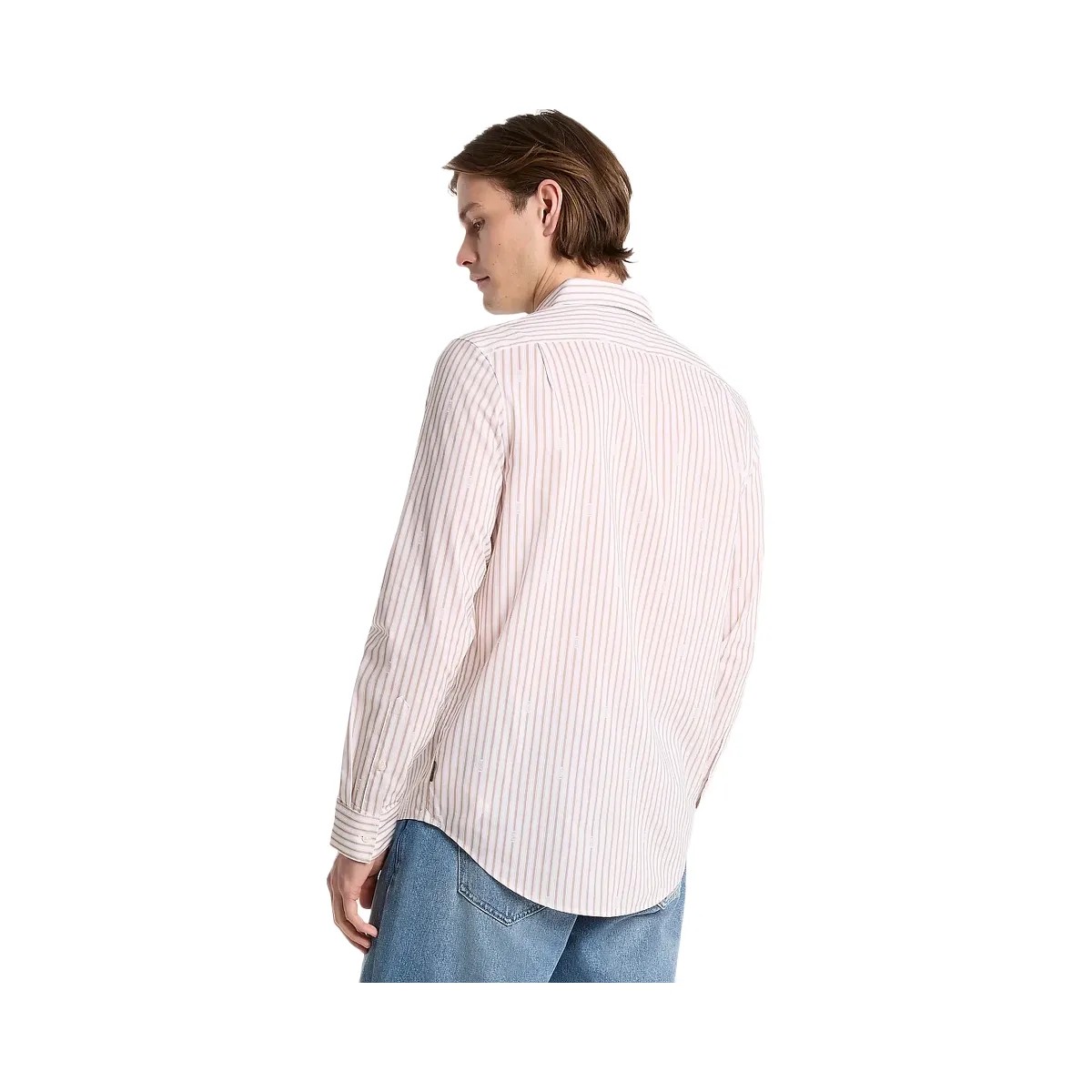 Michael Kors Striped Cotton Blend Shirt Light Sand - HypeFly India View 2