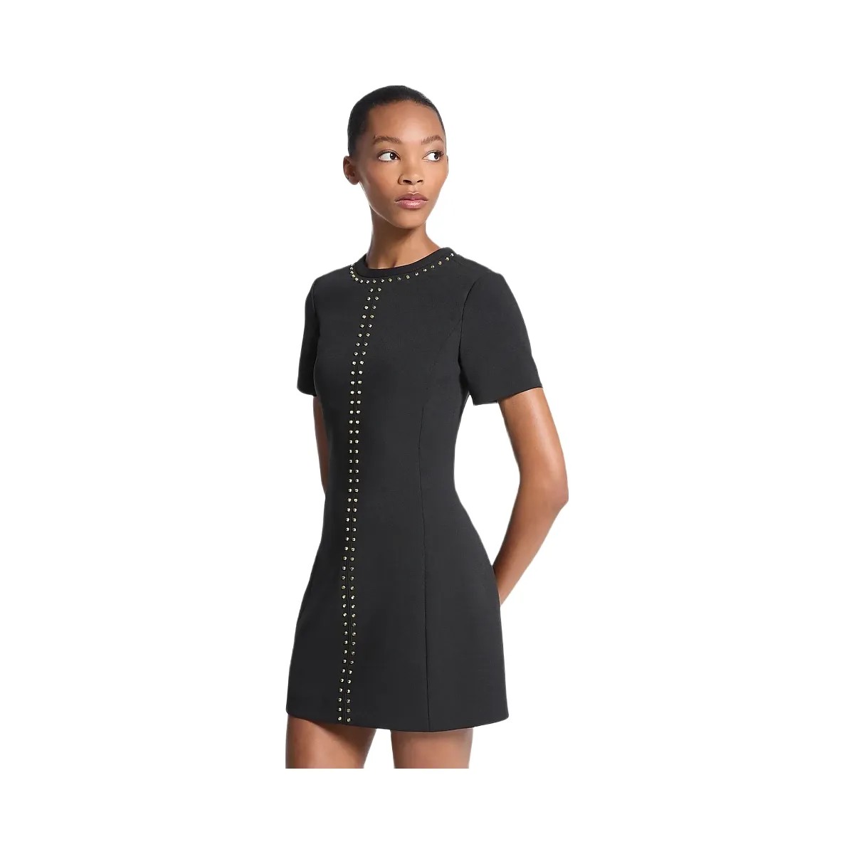 Michael Kors Studded Stretch Crepe Shift Dress Black - HypeFly India View 1