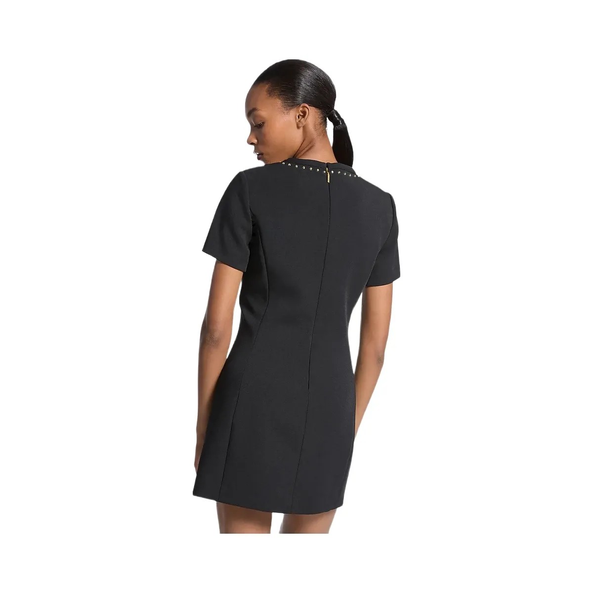 Michael Kors Studded Stretch Crepe Shift Dress Black - HypeFly India View 2