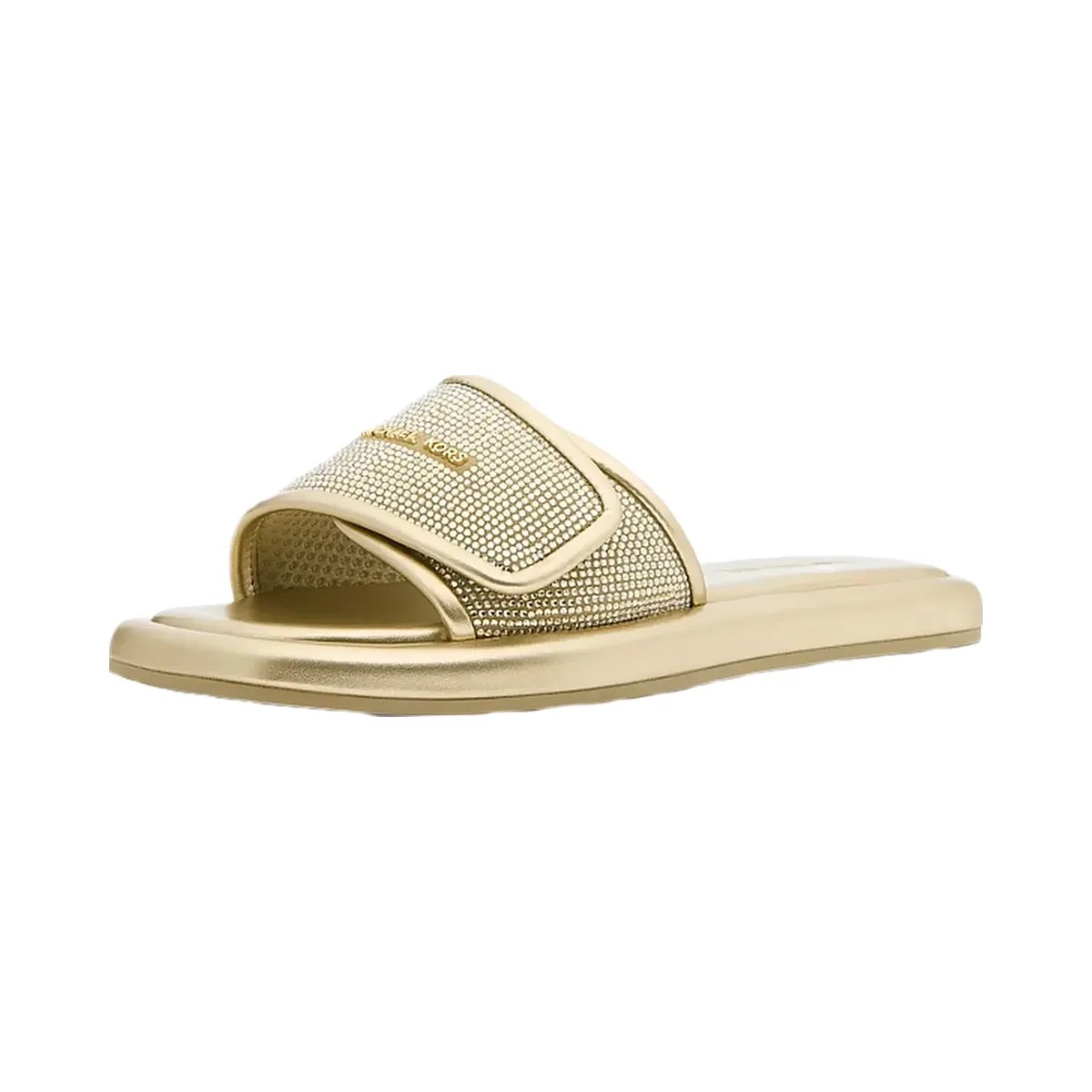 Michael Kors Suki Embellished Metallic Slide Sandal Pale Gold - HypeFly India View 4