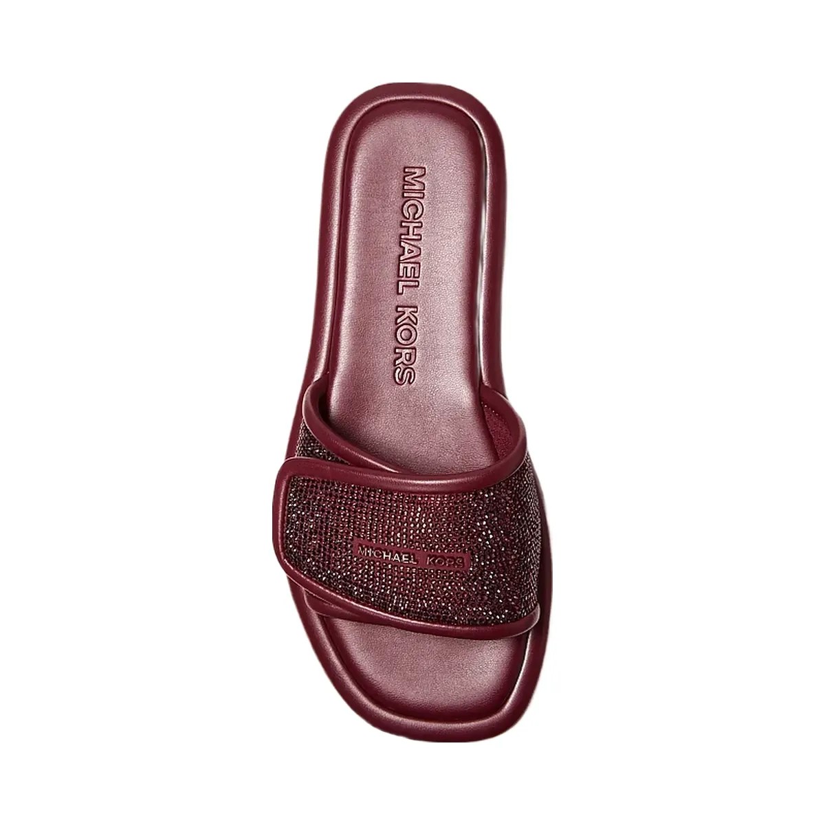 Michael Kors Suki Embellished Slide Sandal Oxblood - HypeFly India View 3