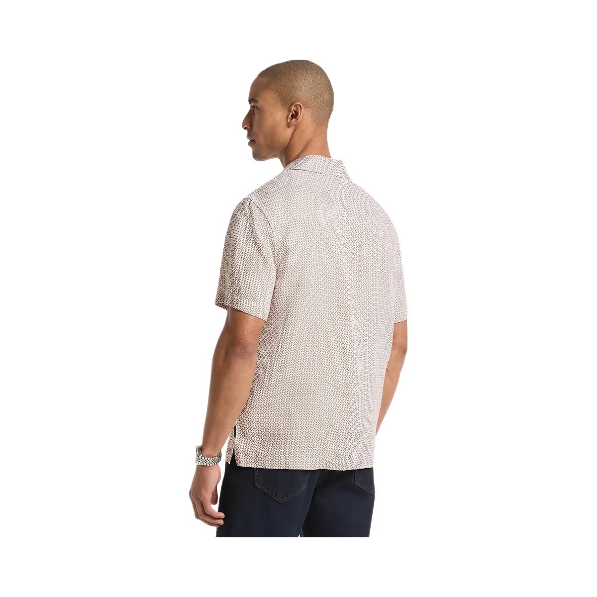 Michael Kors Tile Print Linen Shirt Dark Camel - HypeFly India View 2