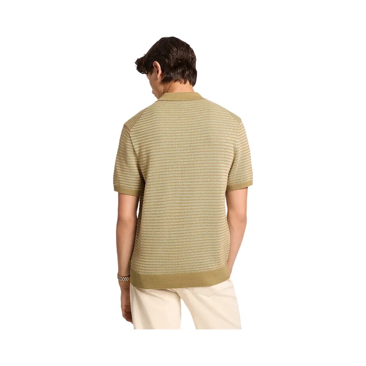 Michael Kors Two-Tone Knit Polo Shirt Oregano - HypeFly India View 2