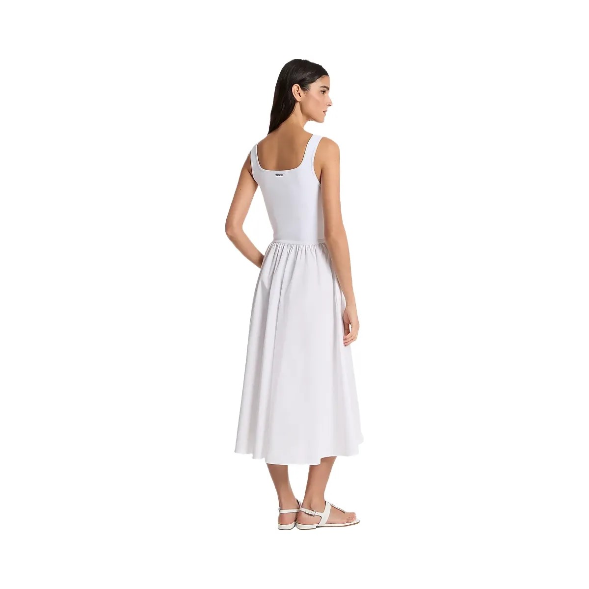 Michael Kors Viscose Blend Midi Dress White - HypeFly India View 2