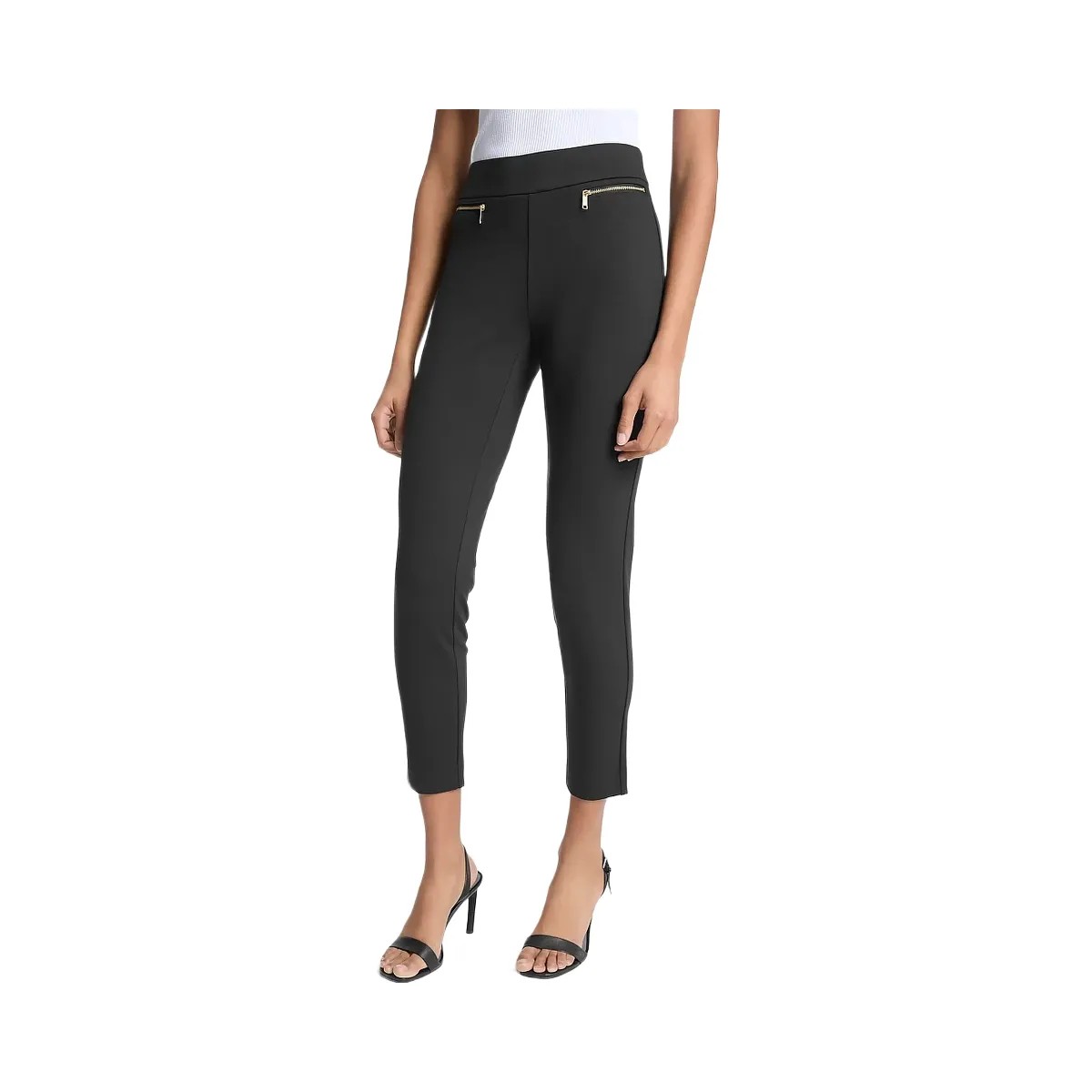 Michael Kors Viscose Blend Zip Pants Black - HypeFly India View 1