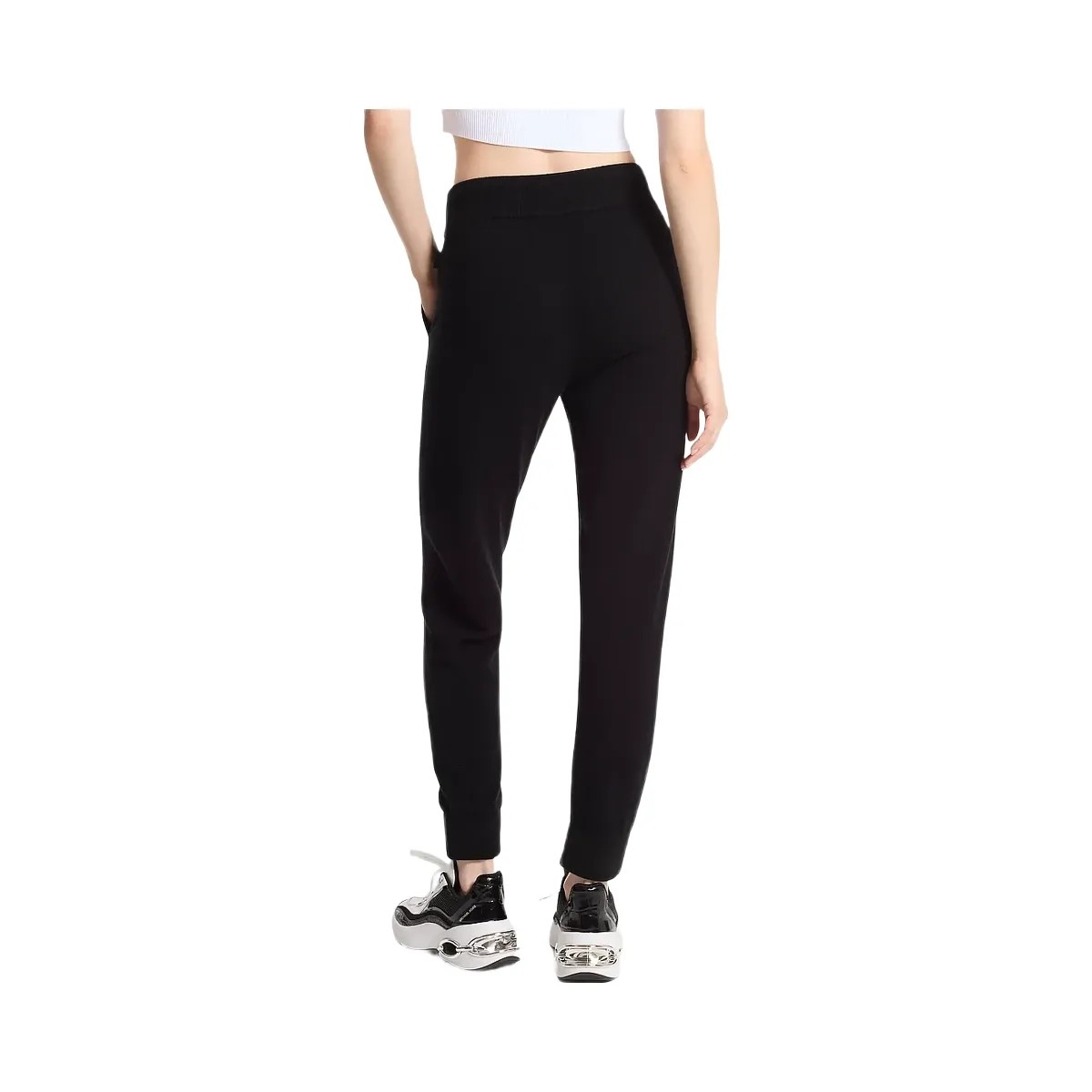 Michael Kors Wool and Cashmere Blend Joggers Black - HypeFly India View 3