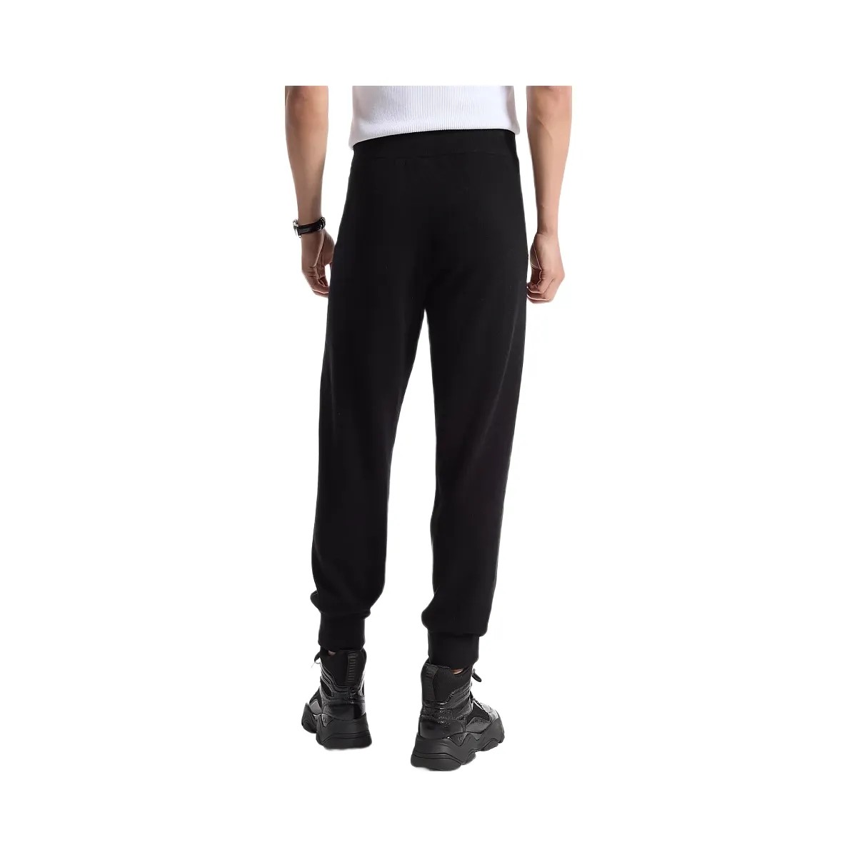 Michael Kors Wool and Cashmere Blend Joggers Black - HypeFly India View 5